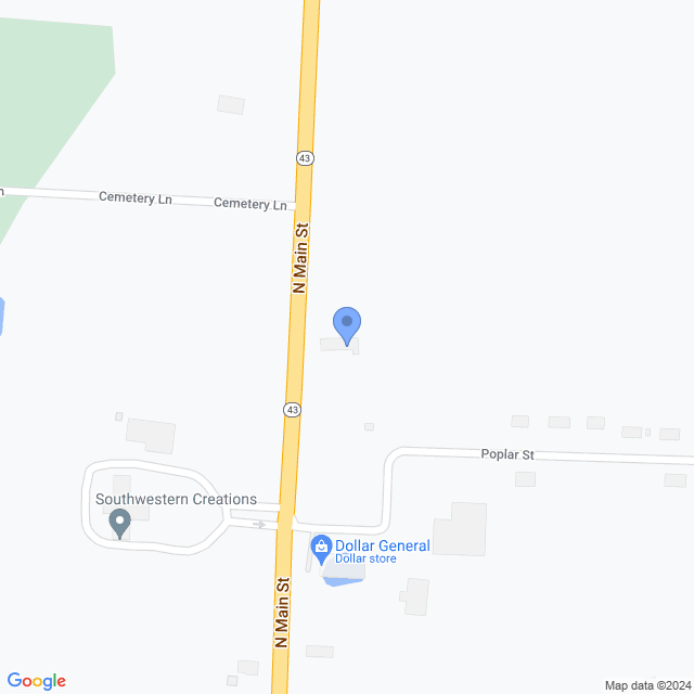 Map of veterinarians in South West City, MO
