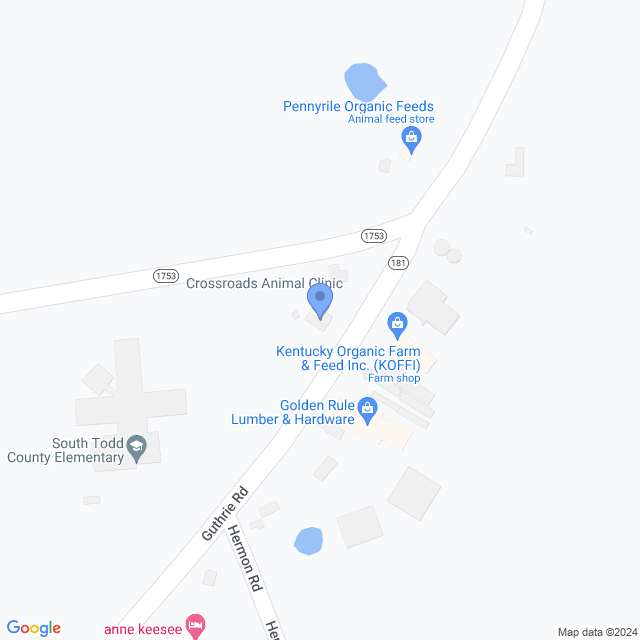 Map of veterinarians in Guthrie, KY