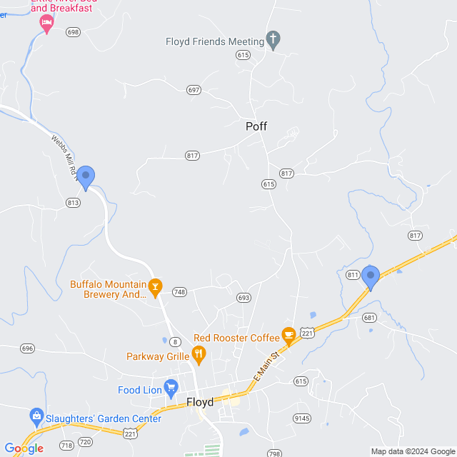 Map of veterinarians in Floyd, VA