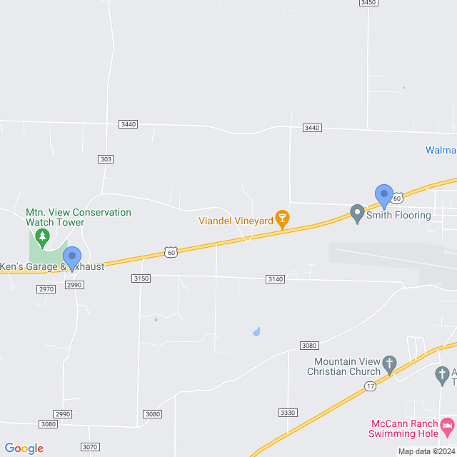 Map of veterinarians in Mountain View, MO