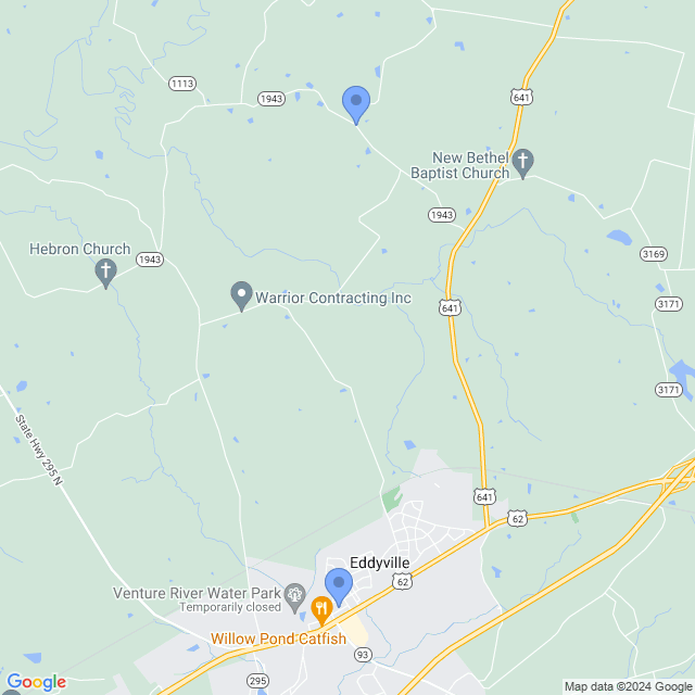 Map of veterinarians in Eddyville, KY