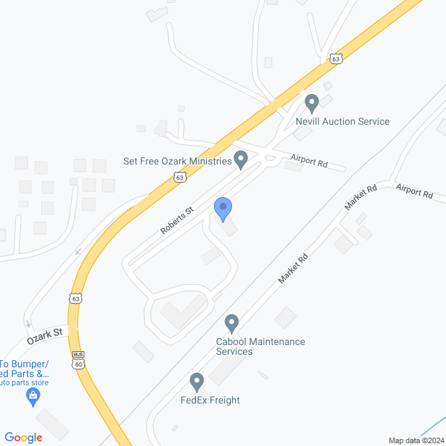 Map of veterinarians in Cabool, MO