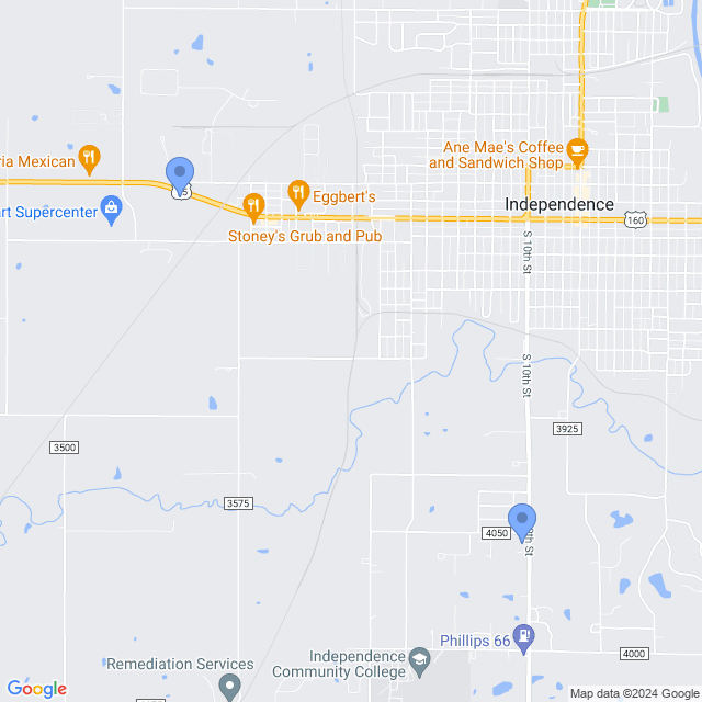 Map of veterinarians in Independence, KS