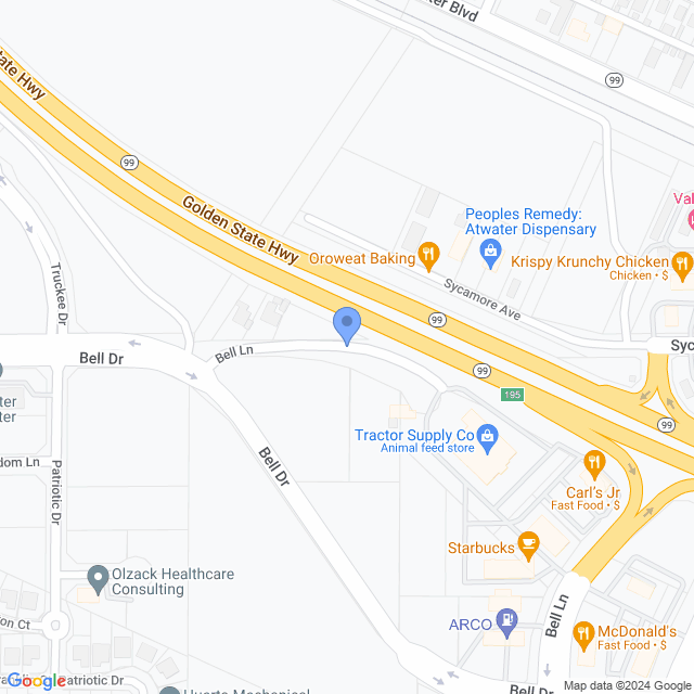 Map of veterinarians in Atwater, CA