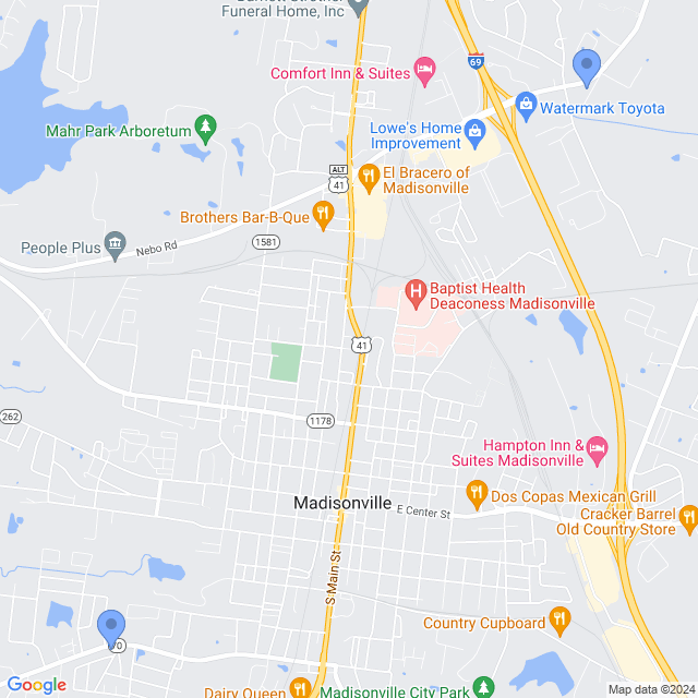 Map of veterinarians in Madisonville, KY