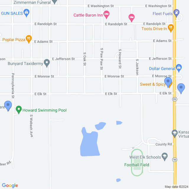 Map of veterinarians in Howard, KS