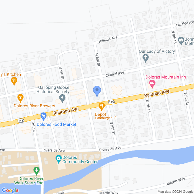 Map of veterinarians in Dolores, CO