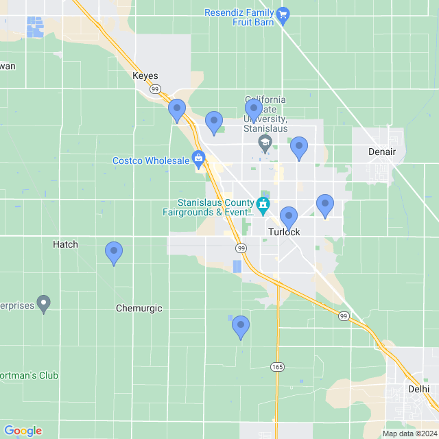 Map of veterinarians in Turlock, CA