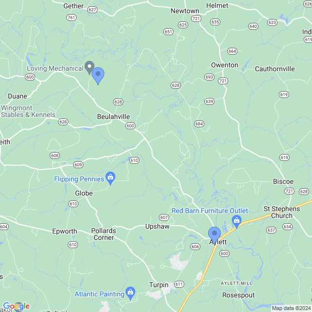 Map of veterinarians in Aylett, VA