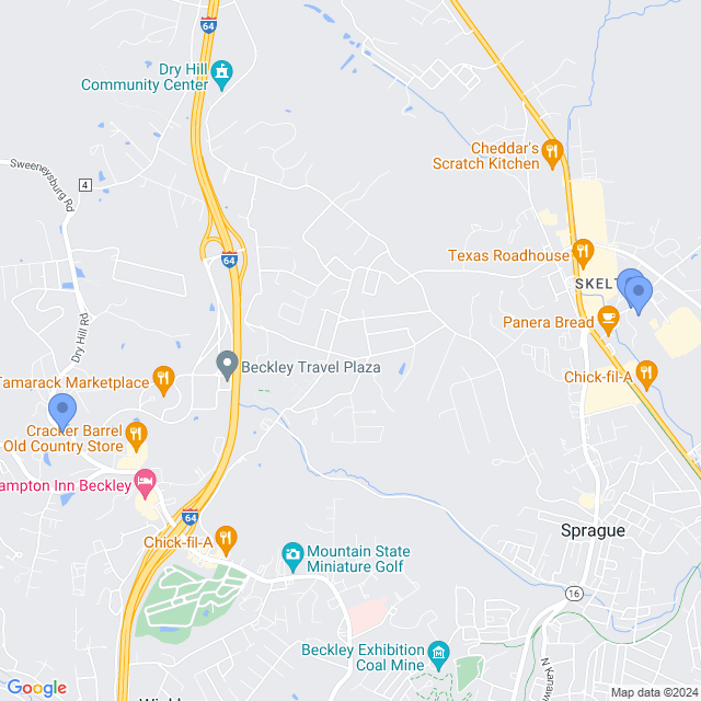 Map of veterinarians in Beckley, WV