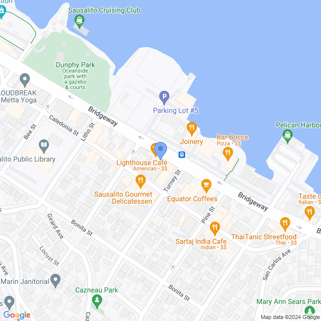 Map of veterinarians in Sausalito, CA