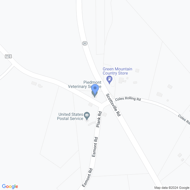 Map of veterinarians in Keene, VA