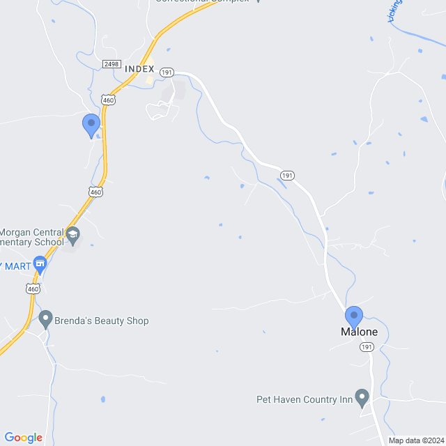 Map of veterinarians in West Liberty, KY