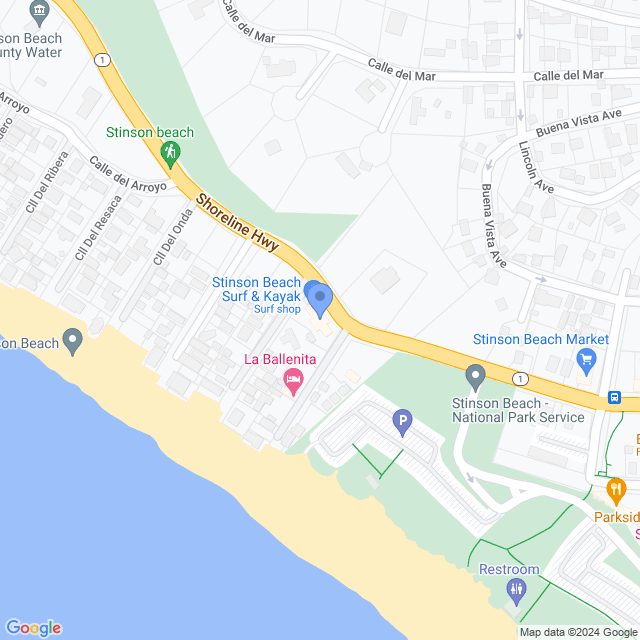 Map of veterinarians in Stinson Beach, CA