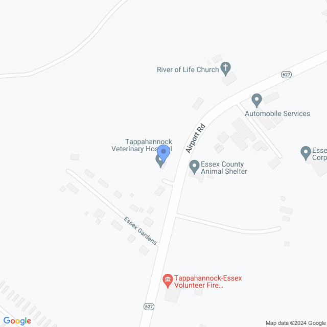 Map of veterinarians in Tappahannock, VA