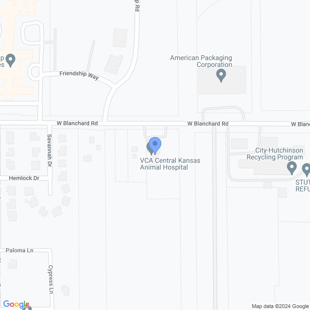 Map of veterinarians in South Hutchinson, KS