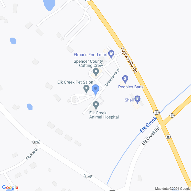 Map of veterinarians in Fisherville, KY
