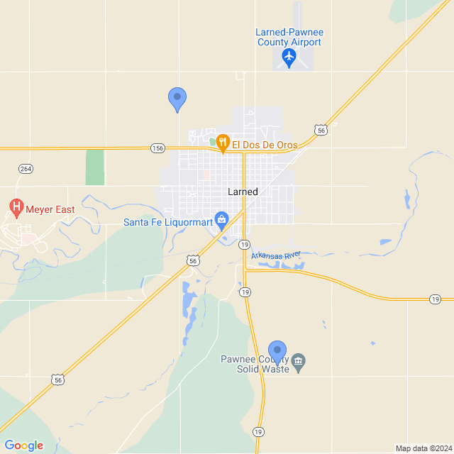 Map of veterinarians in Larned, KS