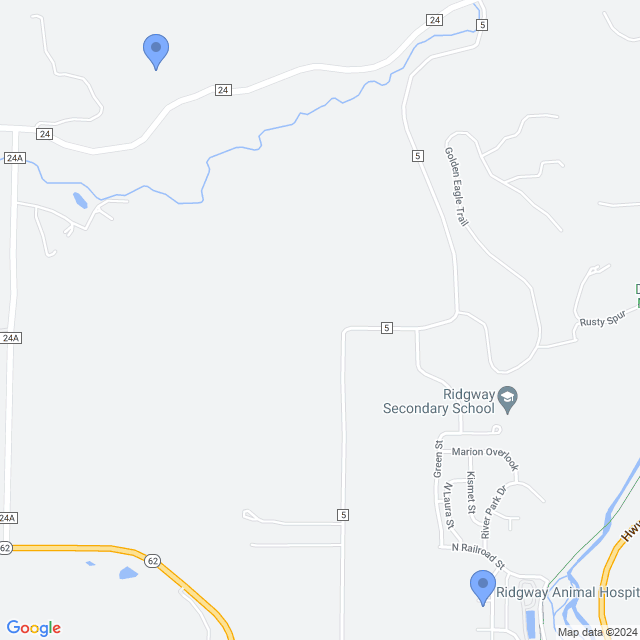 Map of veterinarians in Ridgway, CO