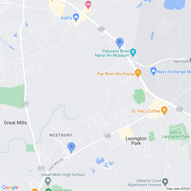 Map of veterinarians in Lexington Park, MD