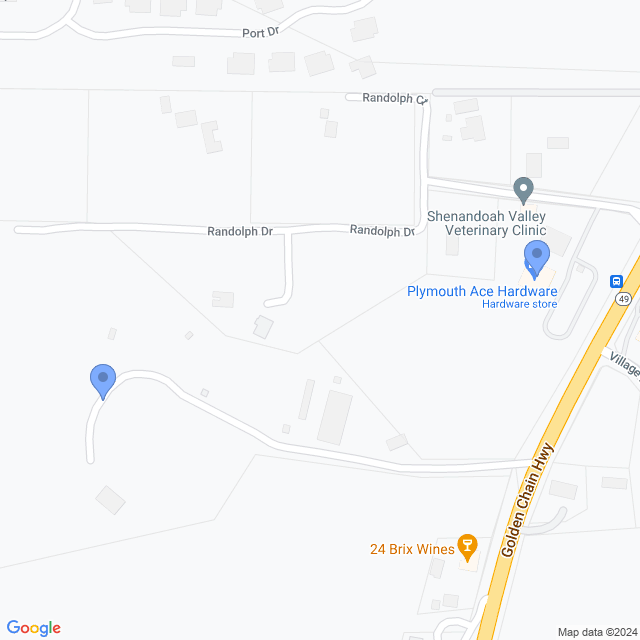 Map of veterinarians in Plymouth, CA