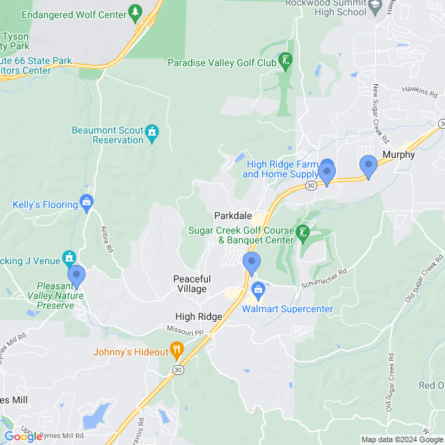 Map of veterinarians in High Ridge, MO