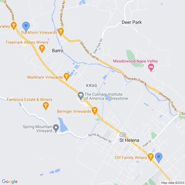 Map of veterinarians in St Helena, CA