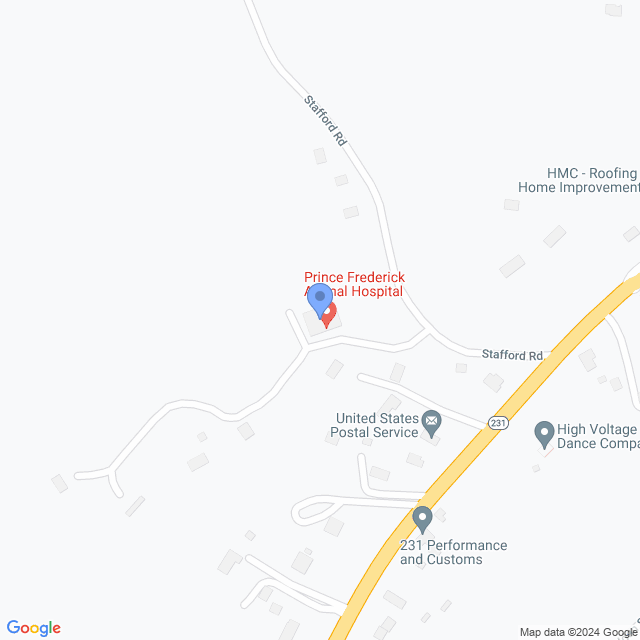 Map of veterinarians in Prince Frederick, MD