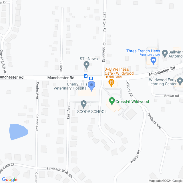 Map of veterinarians in Grover, MO