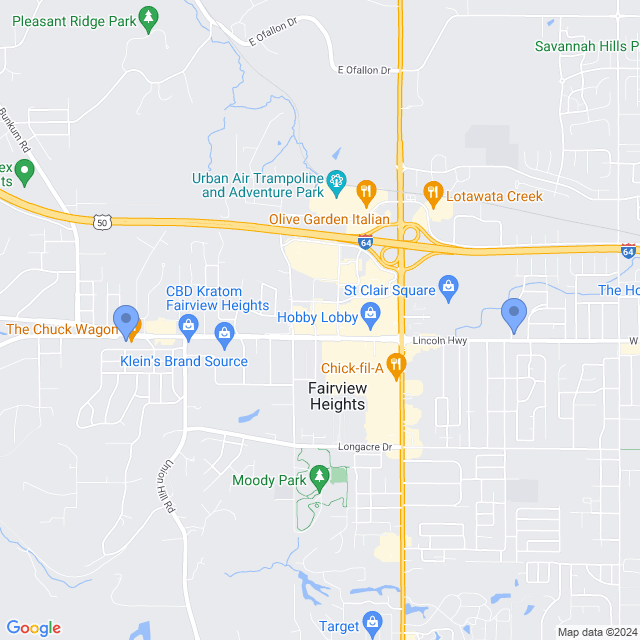 Map of veterinarians in Fairview Heights, IL