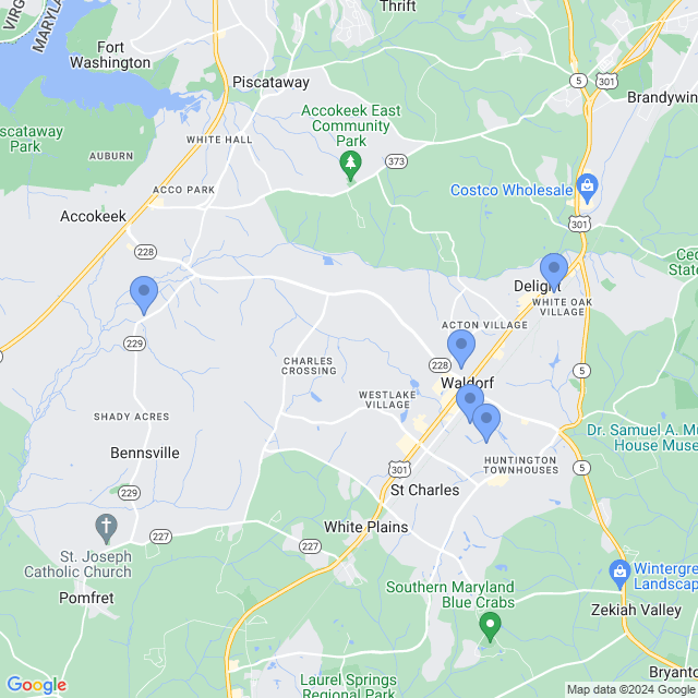 Map of veterinarians in Waldorf, MD