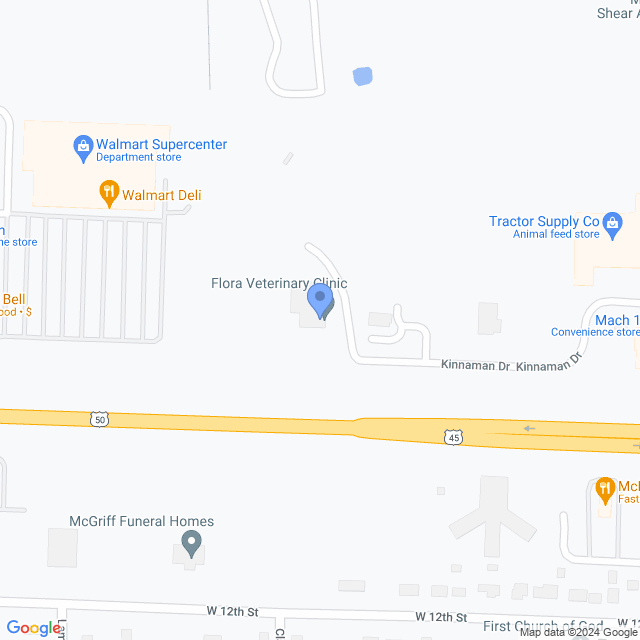 Map of veterinarians in Flora, IL