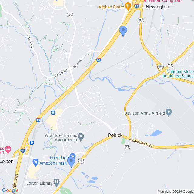 Map of veterinarians in Lorton, VA