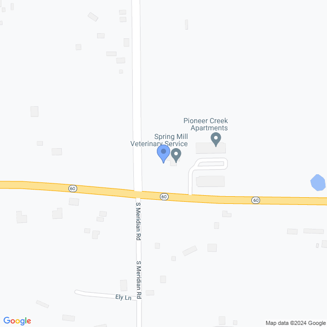 Map of veterinarians in Mitchell, IN