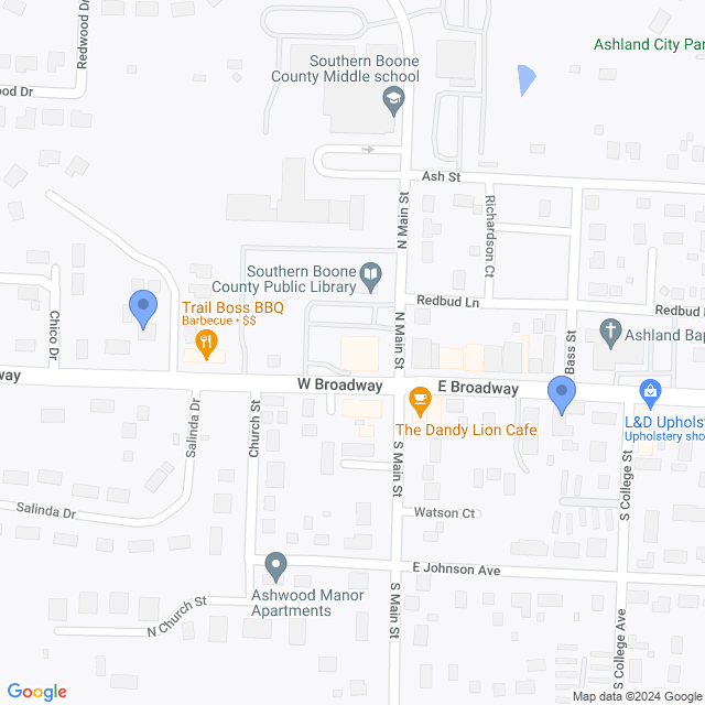 Map of veterinarians in Ashland, MO