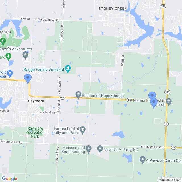 Map of veterinarians in Raymore, MO