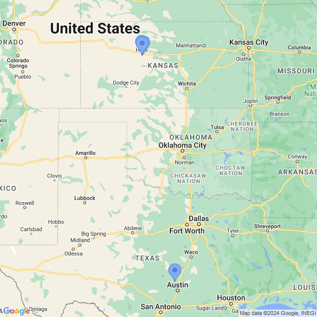 Map of veterinarians in Hays, KS