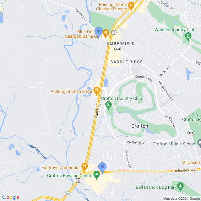 Map of veterinarians in Crofton, MD
