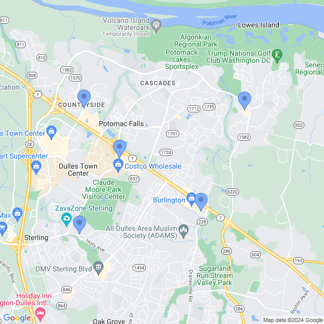 Map of veterinarians in Sterling, VA