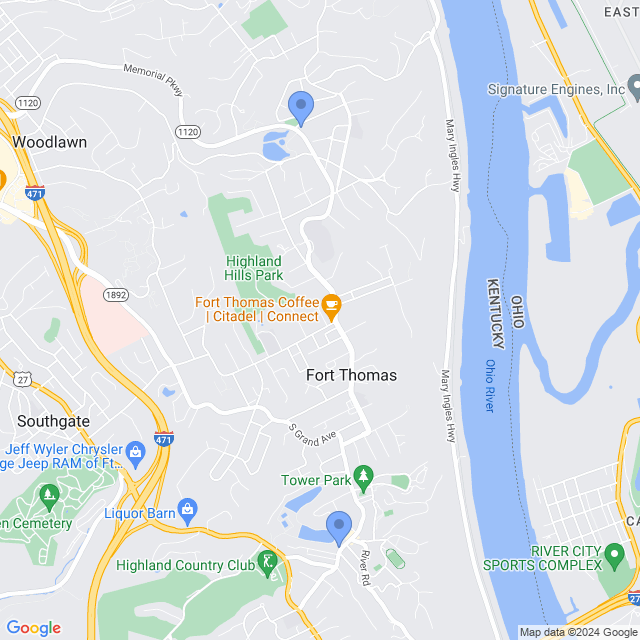 Map of veterinarians in Fort Thomas, KY
