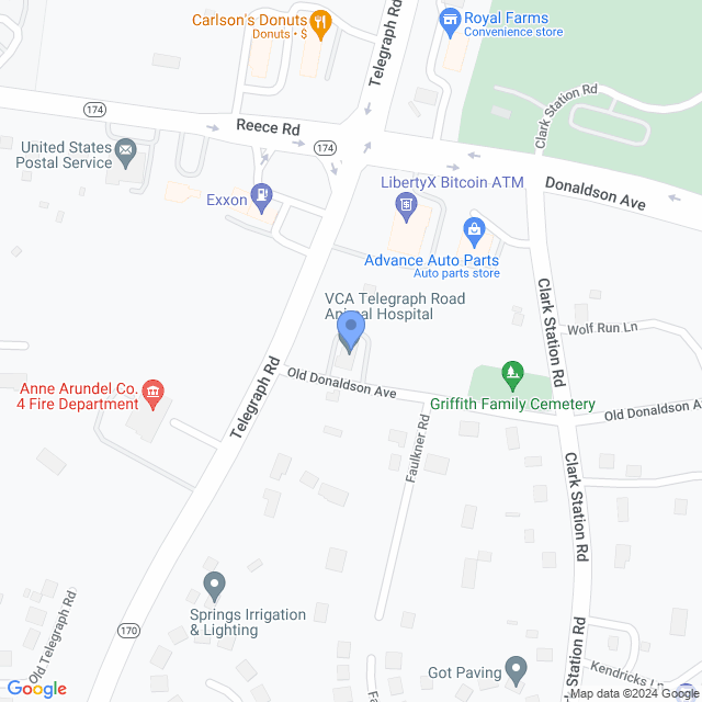 Map of veterinarians in Severn, MD