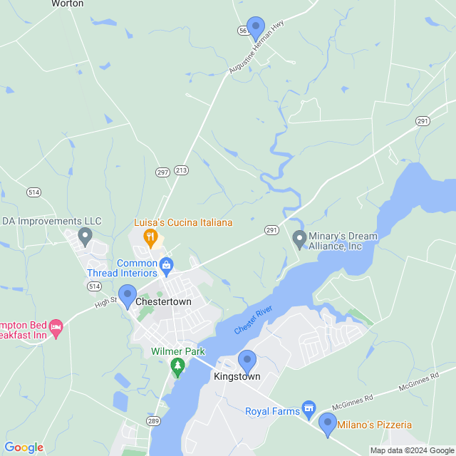 Map of veterinarians in Chestertown, MD