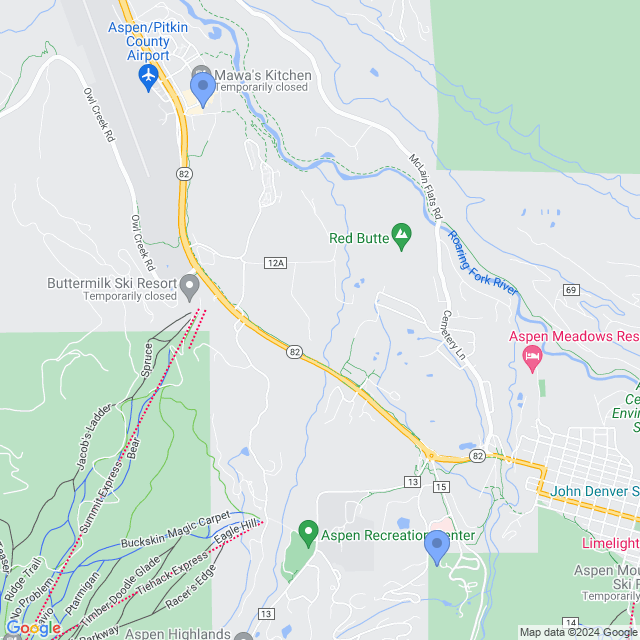 Map of veterinarians in Aspen, CO