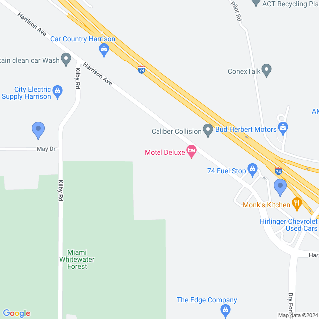 Map of veterinarians in Harrison, OH