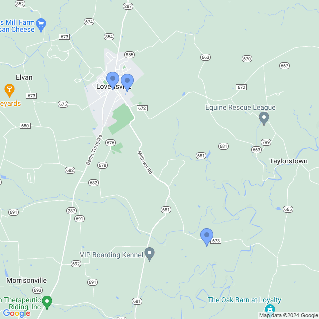 Map of veterinarians in Lovettsville, VA
