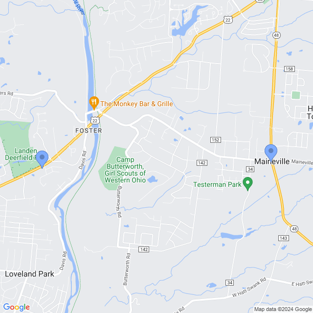 Map of veterinarians in Maineville, OH