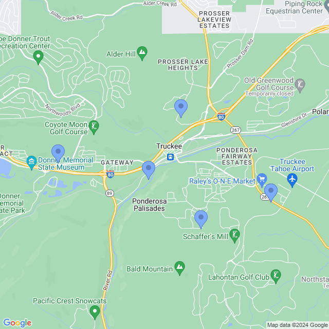Map of veterinarians in Truckee, CA