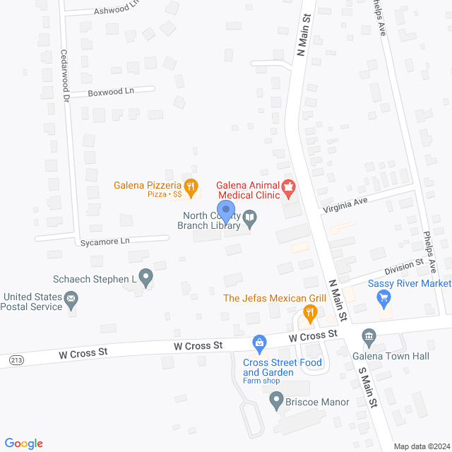 Map of veterinarians in Galena, MD
