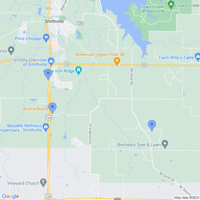 Map of veterinarians in Smithville, MO