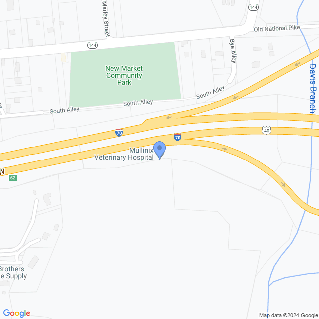 Map of veterinarians in Monrovia, MD